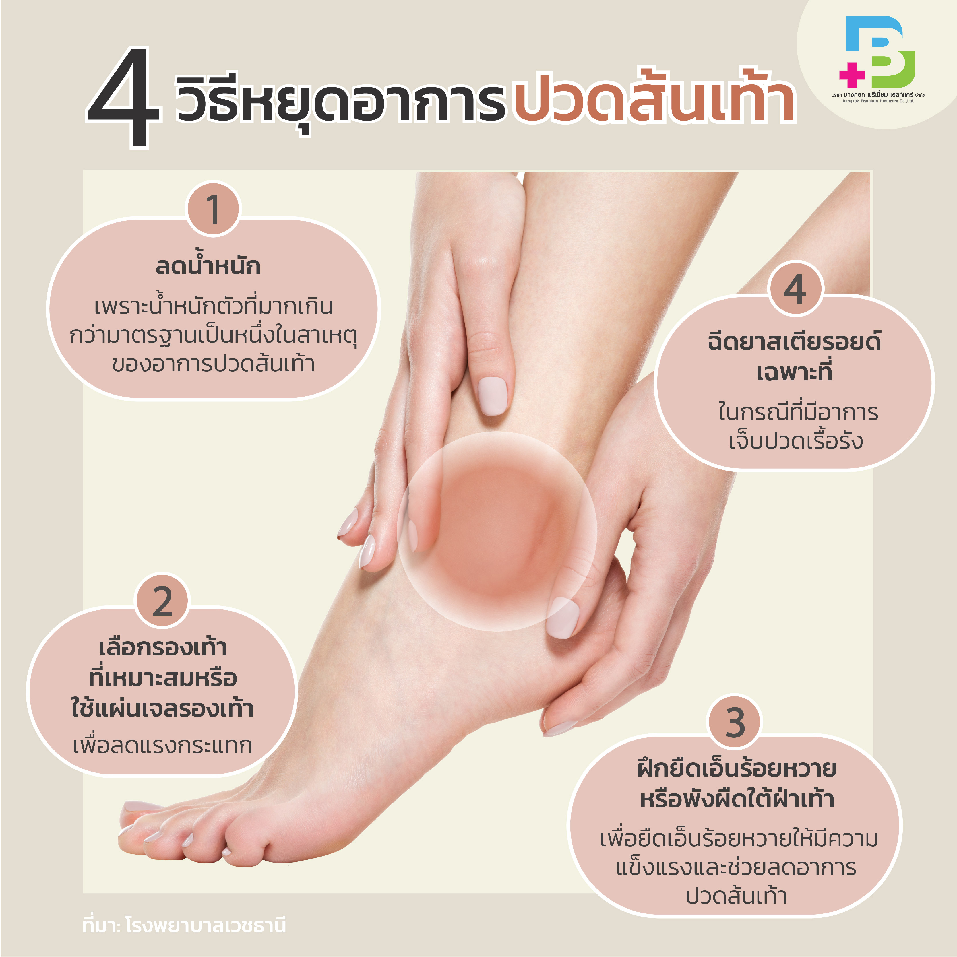 4 วิธีหยุดอาการปวดส้นเท้า